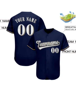 Custom Navy Team Classic Style Authentic Baseball Jersey