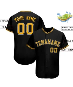 Custom Black Team Classic Style Authentic Baseball Jersey
