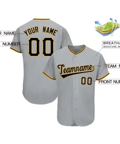Custom Gray Team Classic Style Authentic Baseball Jersey