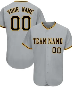 Custom Gray Team Classic Style Authentic Baseball Jersey