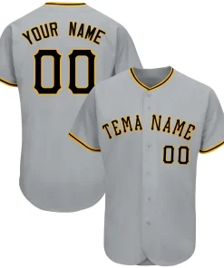 Custom Gray Team Classic Style Authentic Baseball Jersey