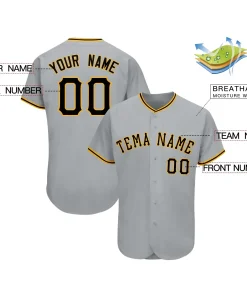 Custom Gray Team Classic Style Authentic Baseball Jersey
