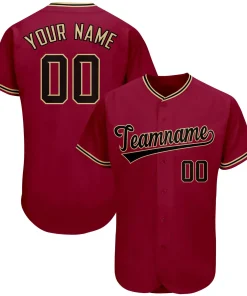 Custom Crimson Team Classic Style Authentic Baseball Jersey