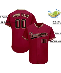 Custom Crimson Team Classic Style Authentic Baseball Jersey