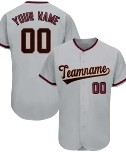 Custom Gray Team Classic Style Authentic Baseball Jersey