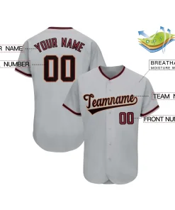 Custom Gray Team Classic Style Authentic Baseball Jersey
