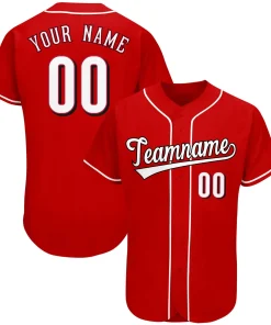 Custom Red Team Classic Style Authentic Baseball Jersey