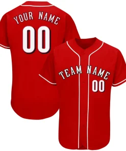 Custom Red Team Classic Style Authentic Baseball Jersey