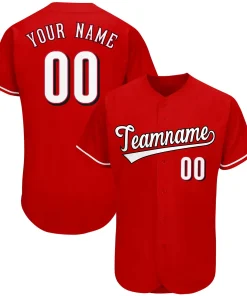 Custom Red Team Classic Style Authentic Baseball Jersey