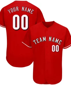 Custom Red Team Classic Style Authentic Baseball Jersey