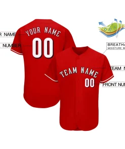 Custom Red Team Classic Style Authentic Baseball Jersey