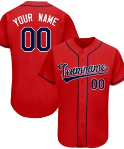 Custom Red Team Classic Style Authentic Baseball Jersey