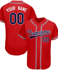 Custom Red Team Classic Style Authentic Baseball Jersey
