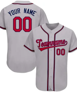 Custom Gray Team Classic Style Authentic Baseball Jersey
