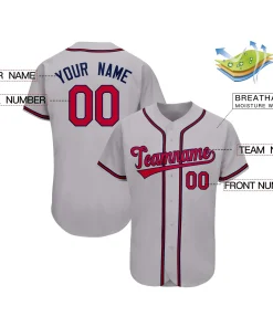 Custom Gray Team Classic Style Authentic Baseball Jersey