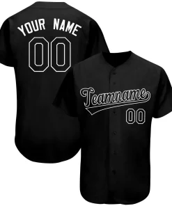Custom Black Team Classic Style Authentic Baseball Jersey