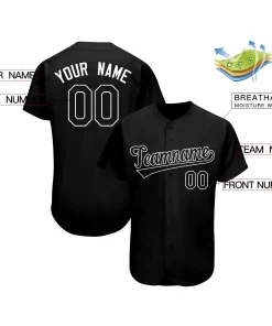 Custom Black Team Classic Style Authentic Baseball Jersey