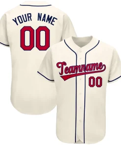 Custom Cream Team Classic Style Authentic Baseball Jersey