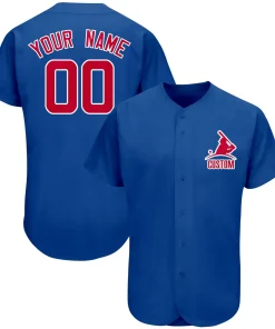 Custom Royal Team Classic Style Authentic Baseball Jersey
