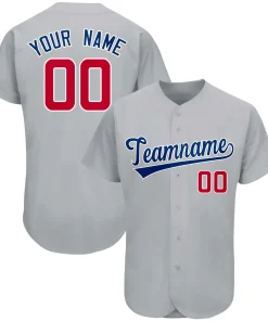 Custom Gray Team Classic Style Authentic Baseball Jersey
