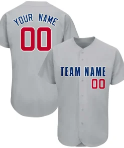 Custom Gray Team Classic Style Authentic Baseball Jersey