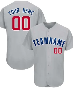 Custom Gray Team Classic Style Authentic Baseball Jersey