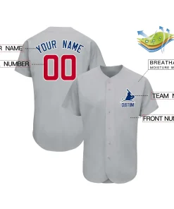 Custom Gray Team Classic Style Authentic Baseball Jersey