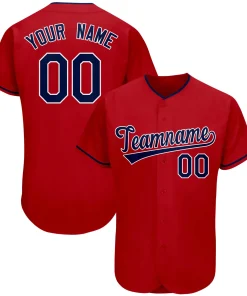 Custom Red Team Classic Authentic Baseball Jersey