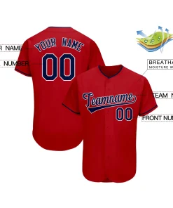 Custom Red Team Classic Authentic Baseball Jersey