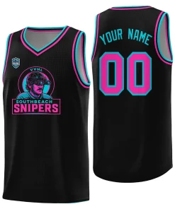 VVHL Black S7-Southbeach-snipers-2 Tops Basketball Jersey
