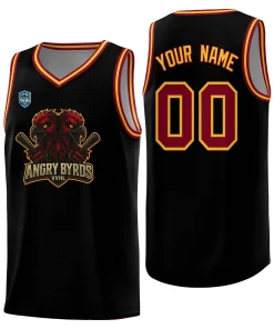 VVHL Black S7-Angry-Byrds-2 Tops Basketball Jersey