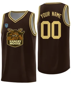 VVHL Brown S7-HANGRY-MOOSE-1 Tops Basketball Jersey