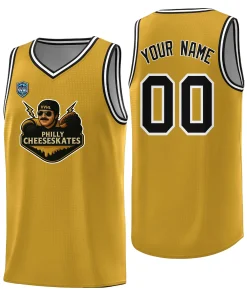 VVHL Old Gold S7-Philly-Cheeseskates Tops Basketball Jersey