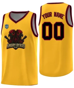 VVHL Yellow S7-Angry-Byrds-1 Tops Basketball Jersey