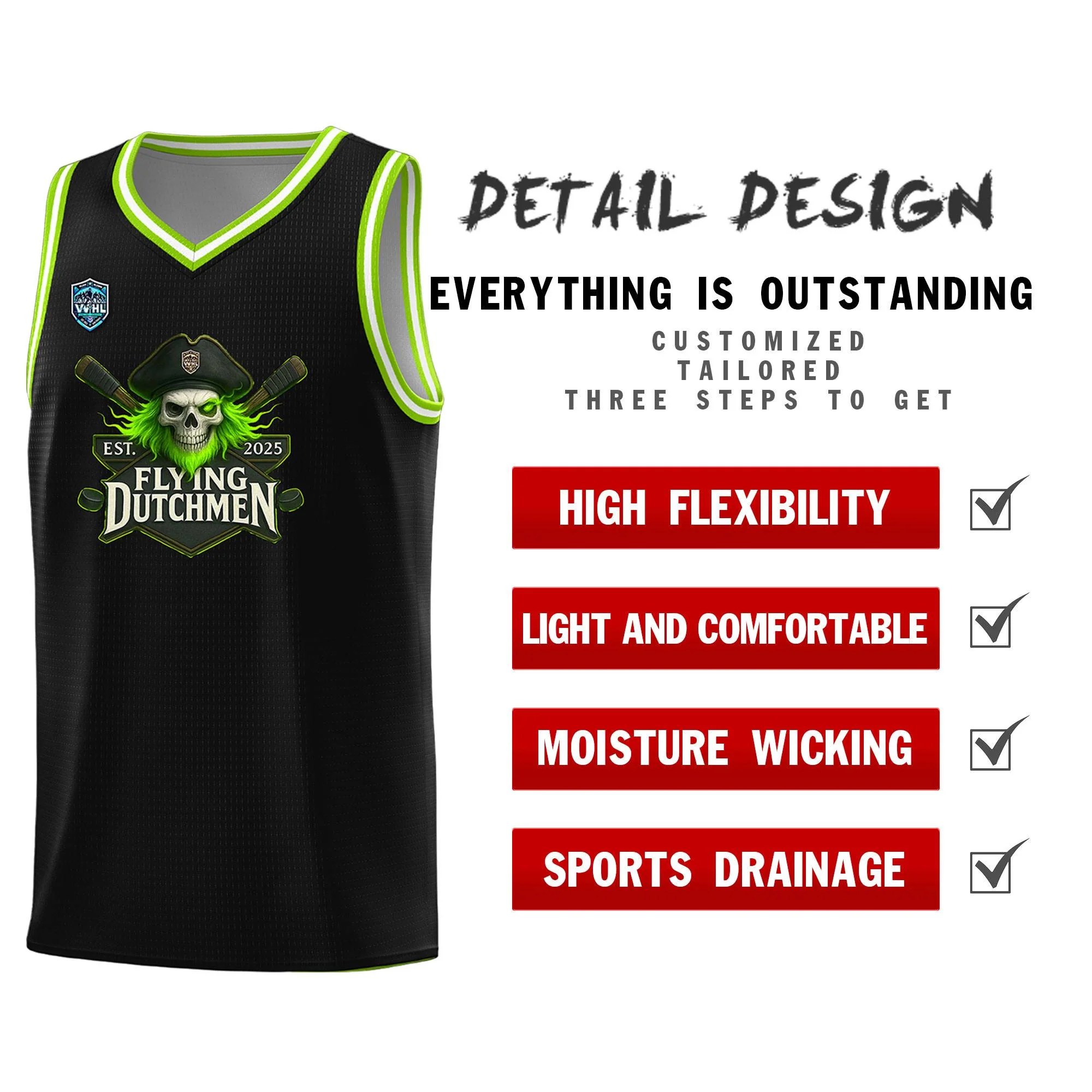 VVHL Black S7-flying-Dutchmen-1 Tops Basketball Jersey - Image 2
