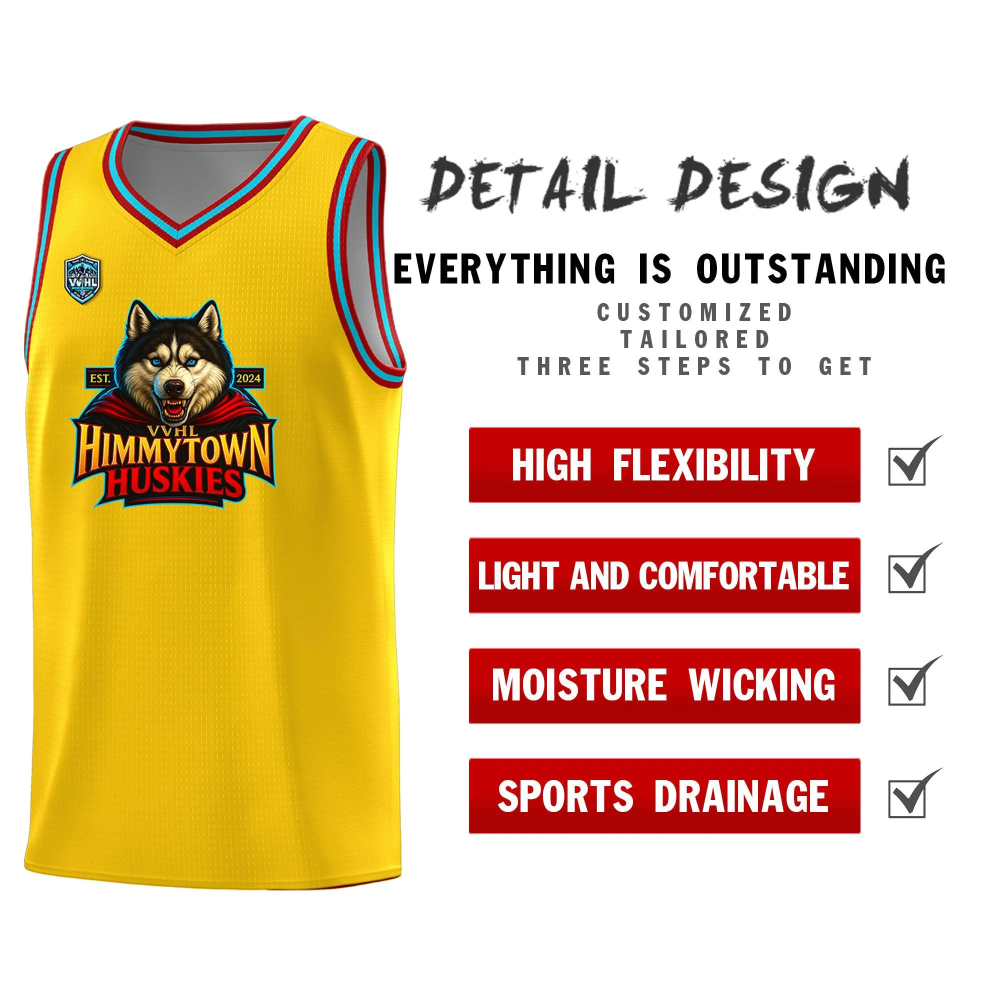 VVHL Gold S7-Himmytown-huskies-1 Tops Basketball Jersey - Image 2