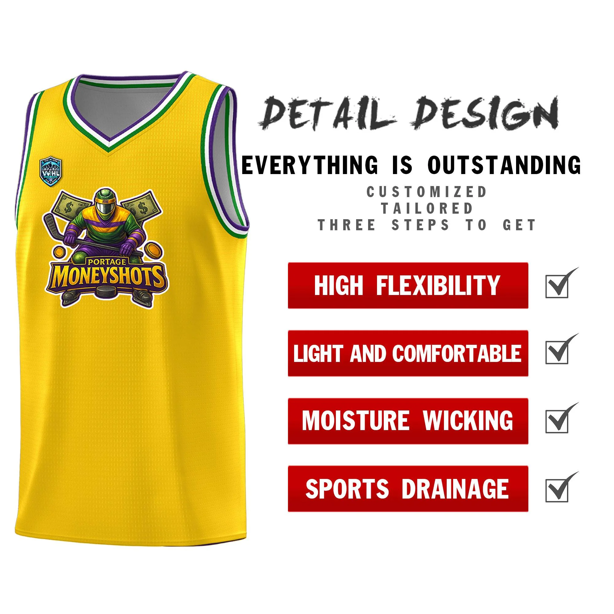 VVHL Gold S7-Portage-Moneyshots-1 Tops Basketball Jersey - Image 2