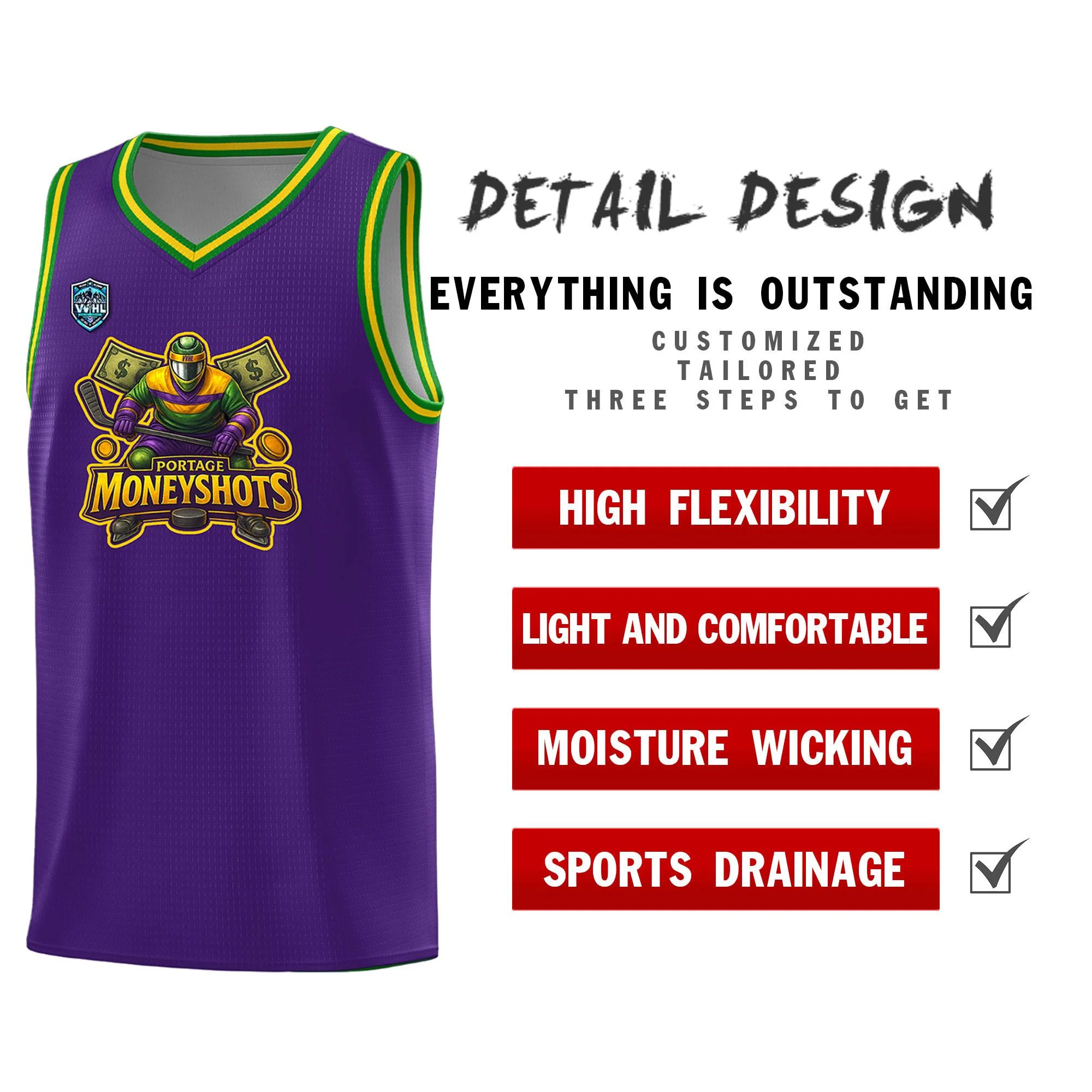 VVHL Purple S7-Portage-Moneyshots Tops Basketball Jersey - Image 2