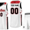 Custom White Red Star Graffiti Pattern Sports Uniform Basketball Jersey