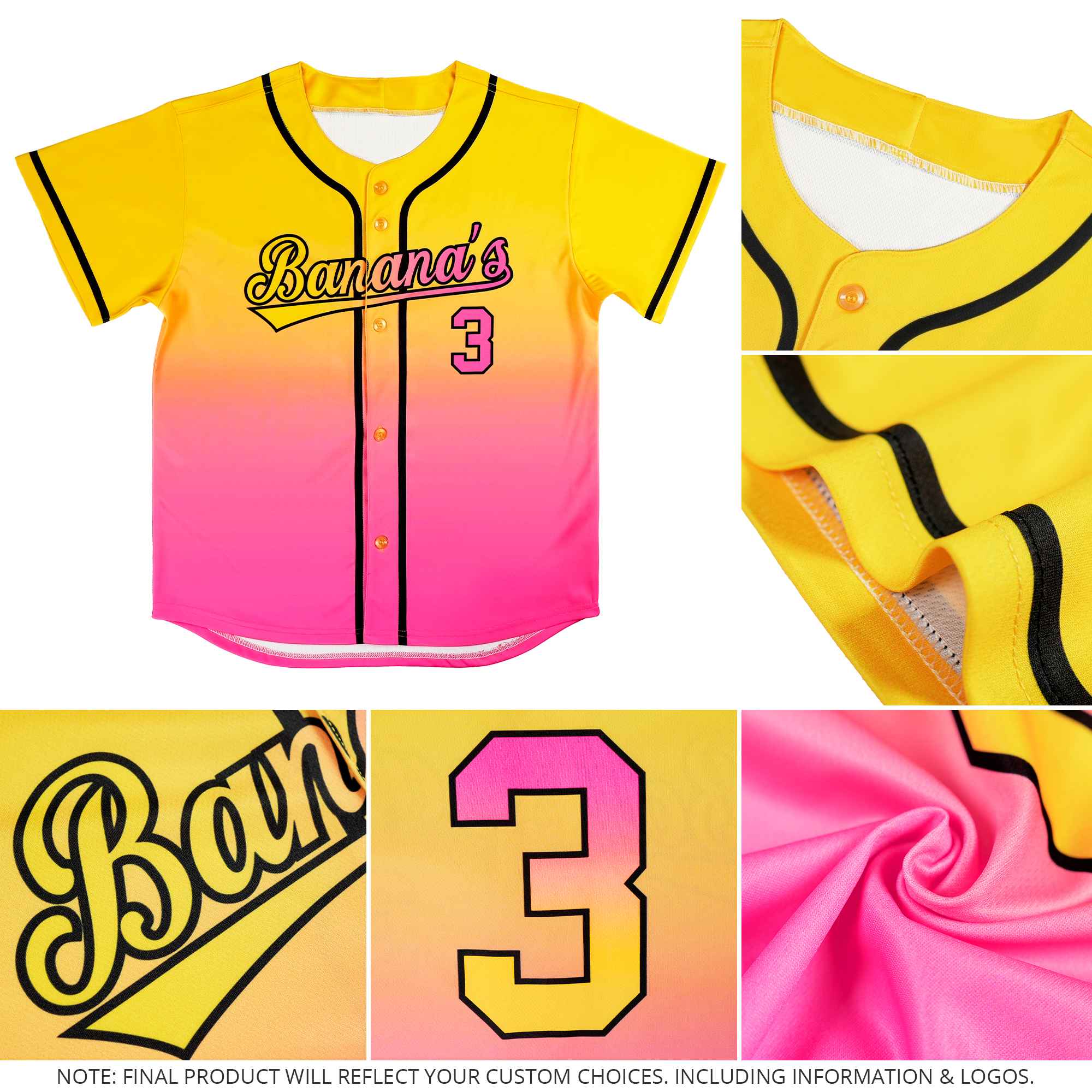 Custom Aqua Light Red Gradient Fashion Authentic Baseball Jersey - Image 4