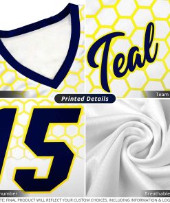 Custom Navy Personalized Honeycomb Pattern Sports Uniform Basketball Jersey