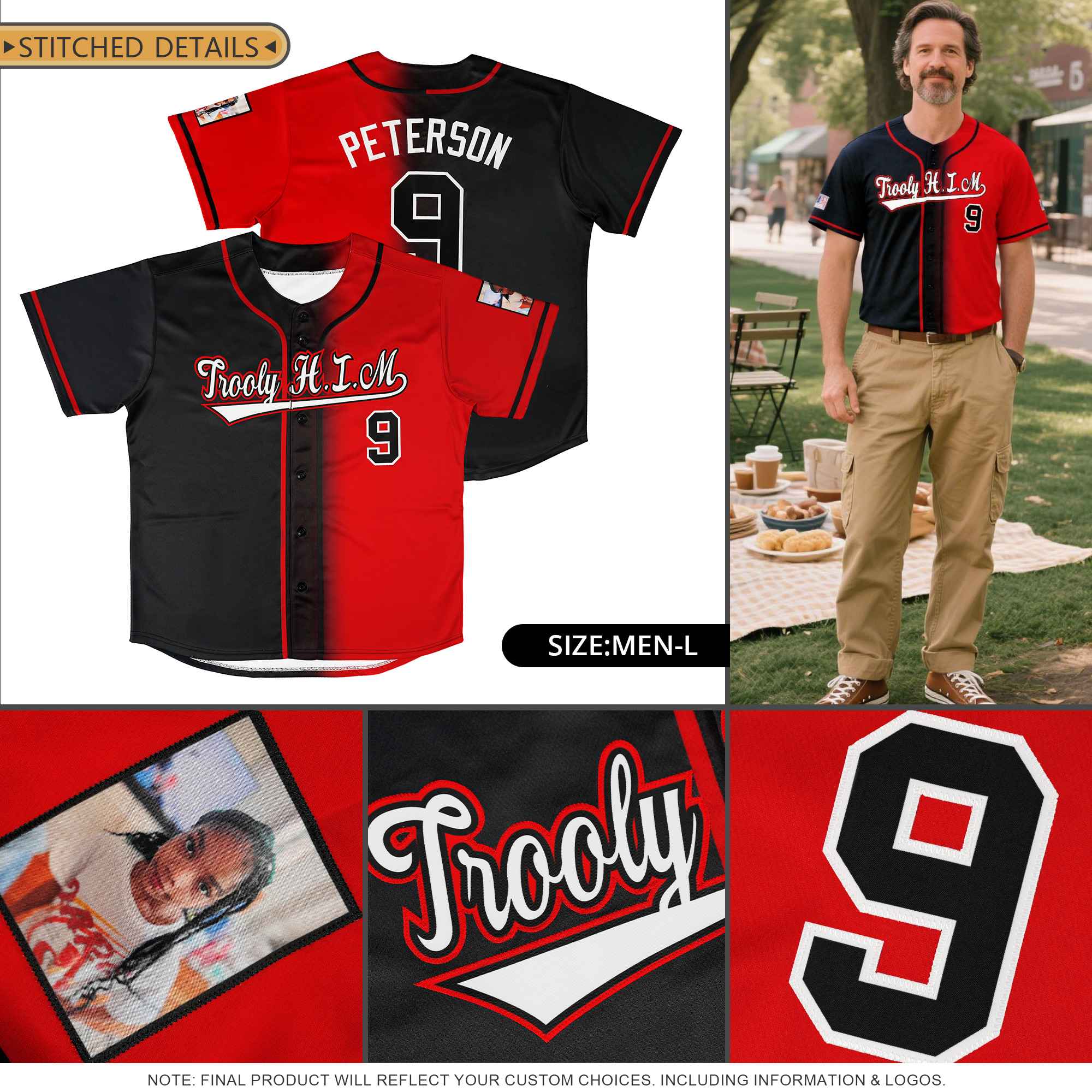 Custom Black Teal-White Gradient Fashion Authentic Baseball Jersey - Image 4