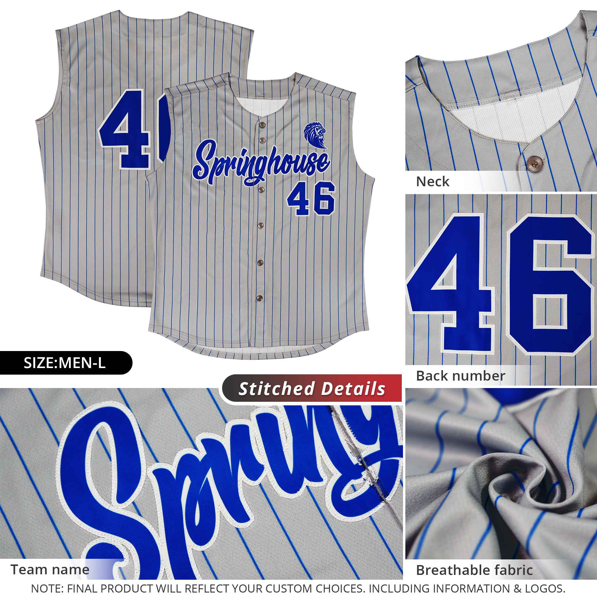 Custom White Navy-White Sleeveless Stripe Fashion Baseball Jersey - Image 3