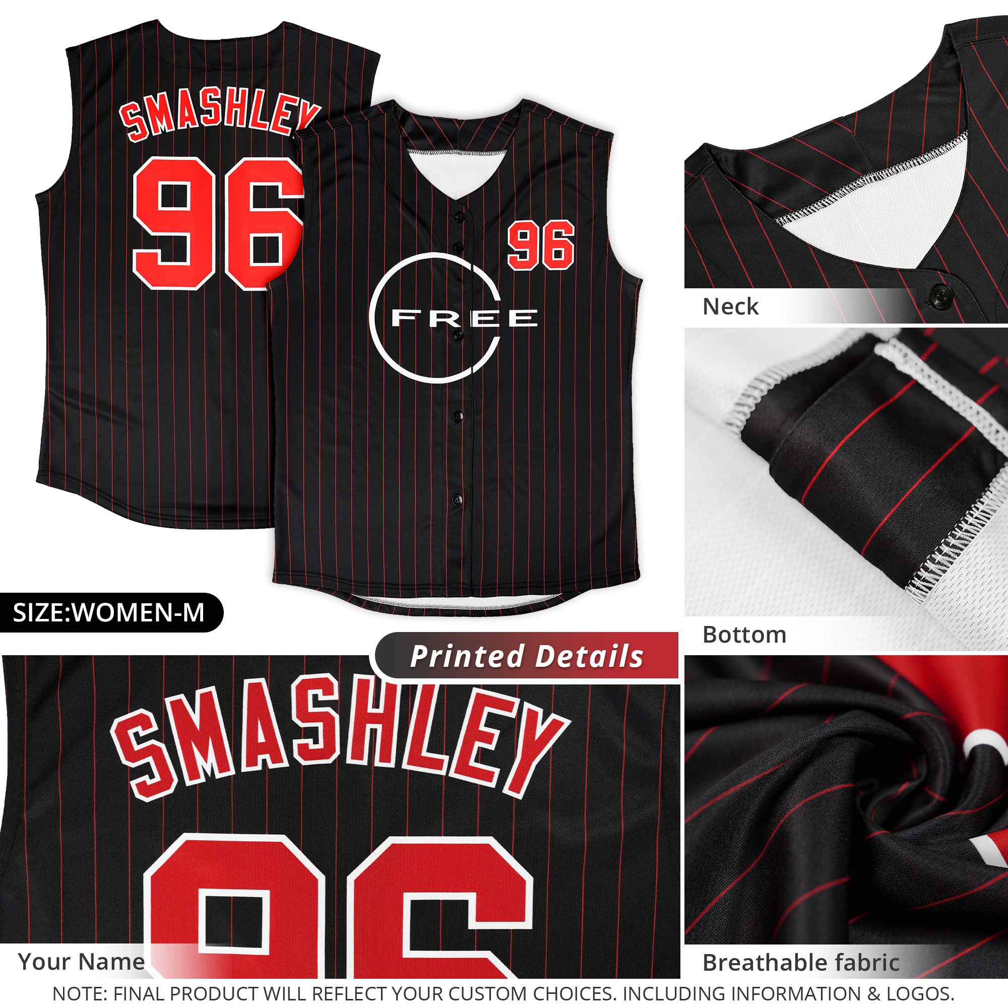 Custom Light Blue White-Light Blue Sleeveless Stripe Fashion Baseball Jersey - Image 4