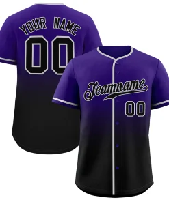 VVHL Custom Purple Black Gradient Fashion Authentic Baseball Jersey