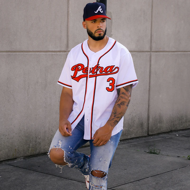 Custom Navy Orange-White Classic Style Authentic Baseball Jersey - Image 2