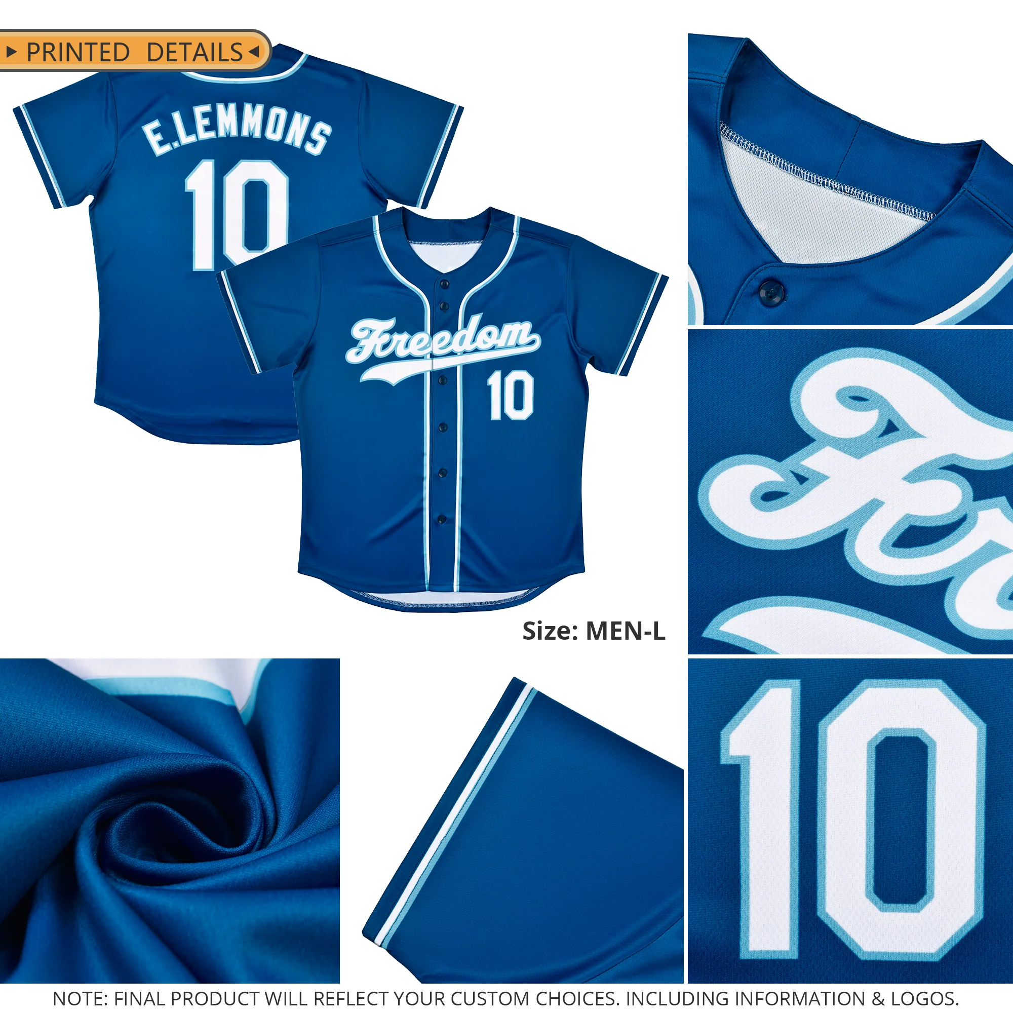 Custom Royal White-Light Blue Hook Classic Style Authentic Baseball Jersey - Image 2