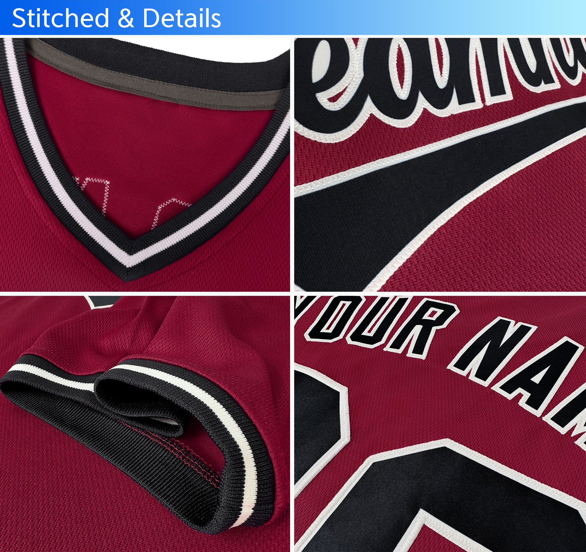 Custom Crimson Classic Style Outdoor Authentic Pullover Baseball Jersey - Image 2