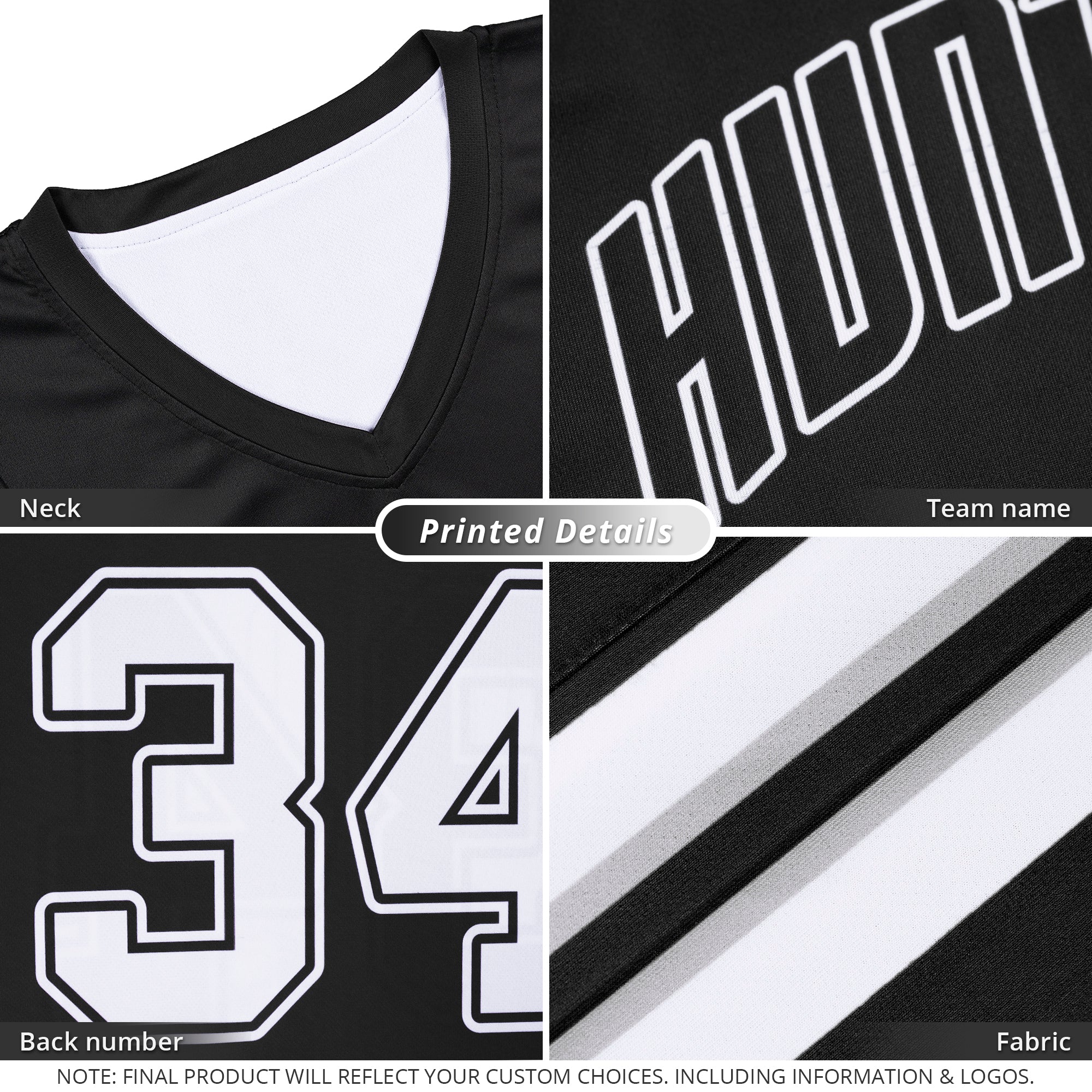 Custom Black White Double Side Tops Sports Basketball Jersey - Image 2