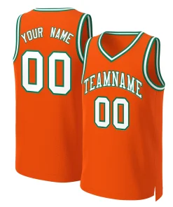Custom Orange White-Kelly Green Classic Tops Basketball Jersey
